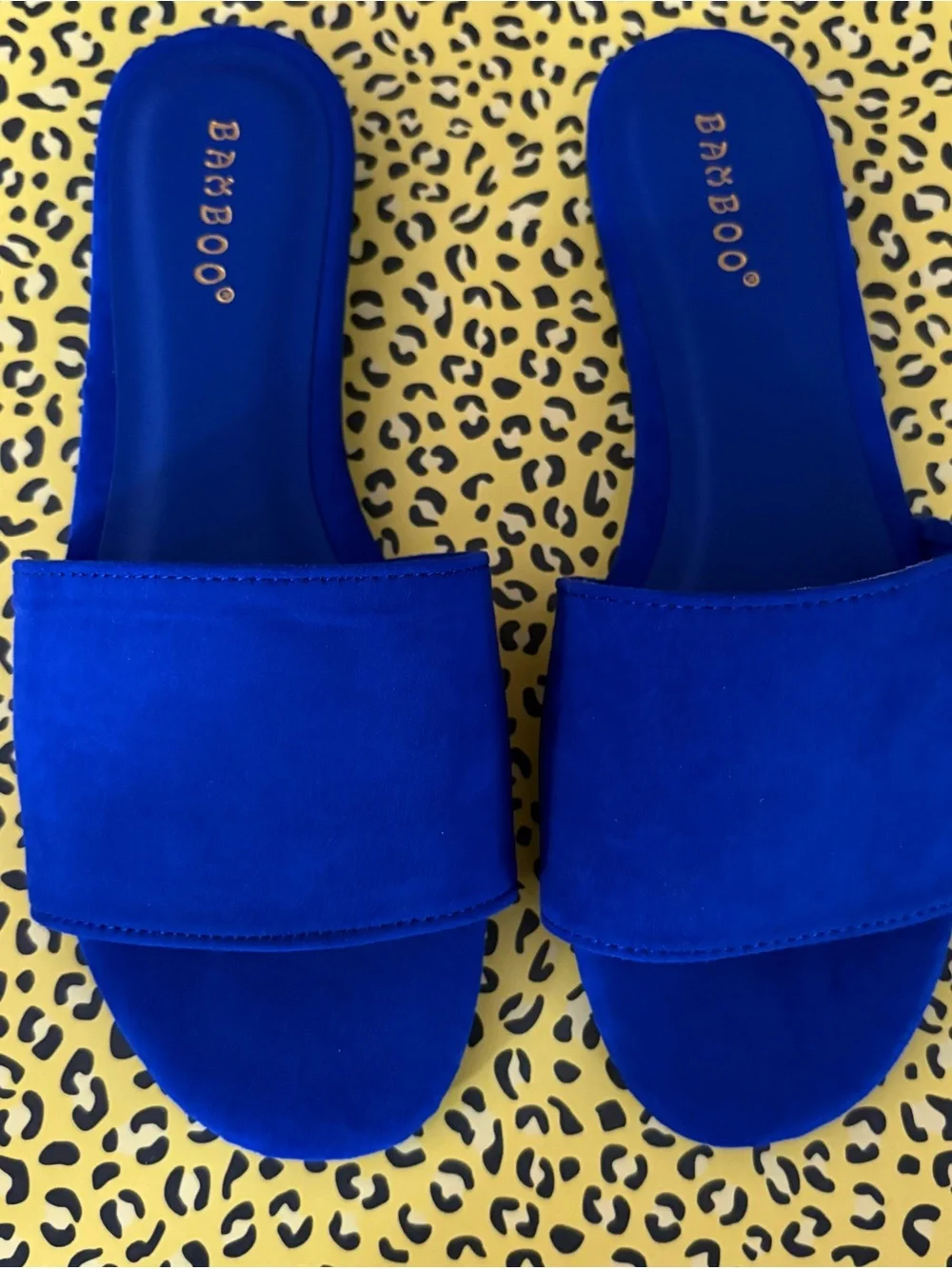 Bamboo Blue Slides Sandals 7 New
